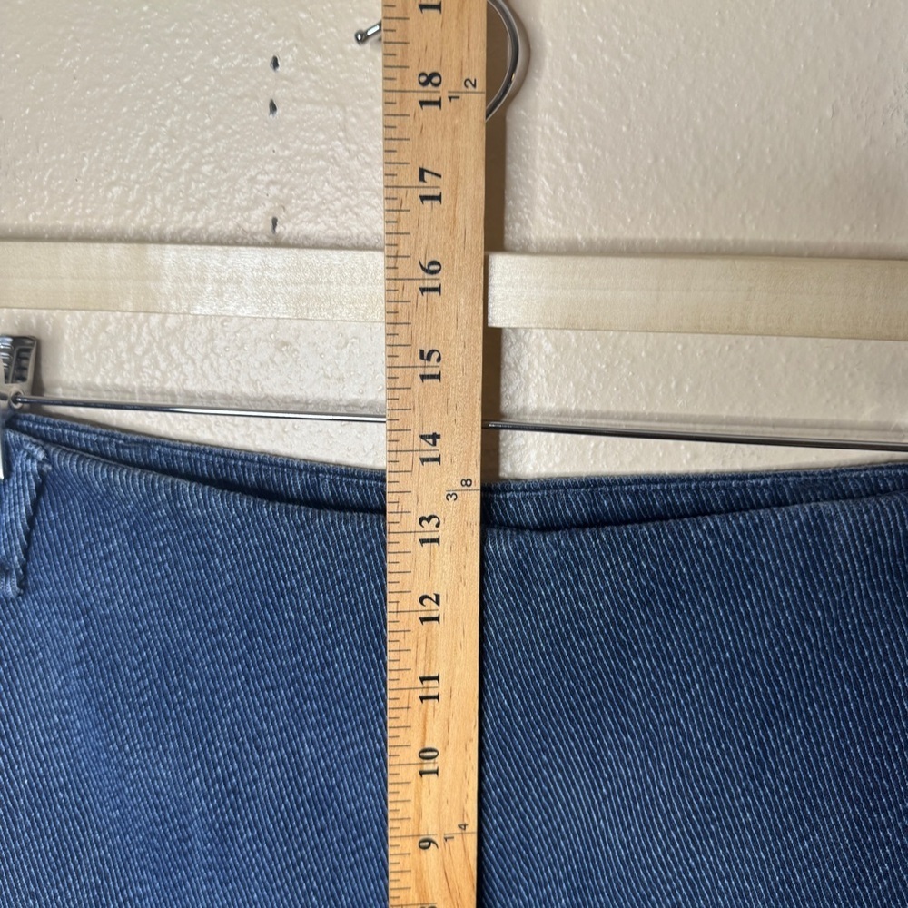 Massimo Dutti Pants Women's 10 Blue Corduroy Wide-Leg Croped Denim - Picture 5 of 9